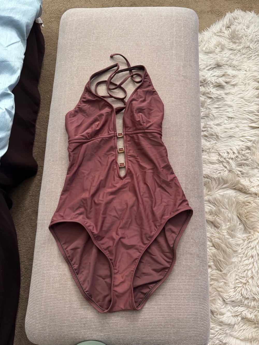 Girls' One-Piece Swimsuit in Mauve